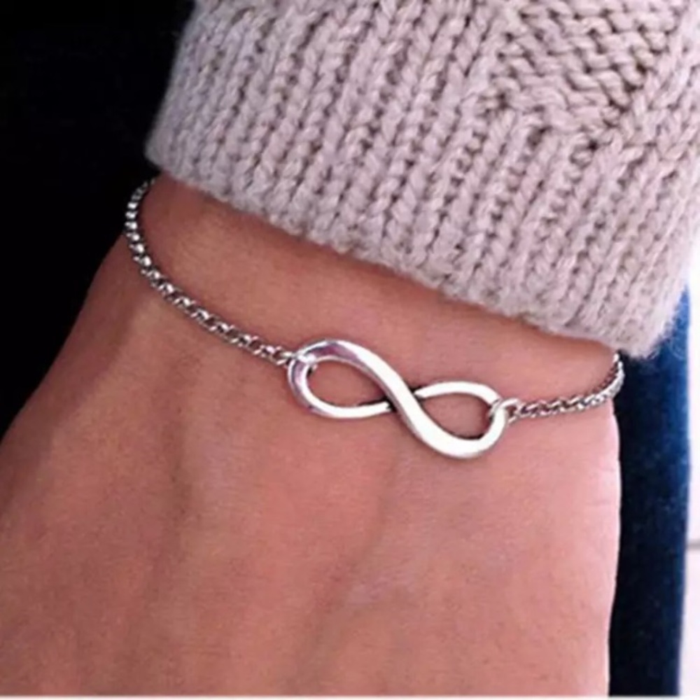 NEW!💙💎INFINITY! SILVERY BRACELET!💎💙8 BEAUTIFUL - Picture 3 of 8